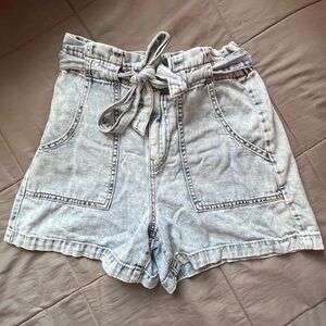 Banana Republic Factory Light Wash Paper Bag Denim Shorts